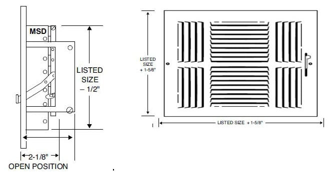 AirMate 190_12X12-W 12 x 12 4-Way Ceiling/Side Wall Register