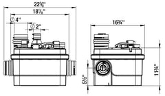 SFA 069 1-1/2 Discharge Sewage Grinder System 1 HP 240 VAC 10 A 26/50 GPM