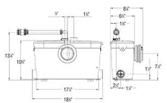 SFA 082 2 x 3/4, 0.5 HP, 120 VAC 60 Hz, Macerating Pump