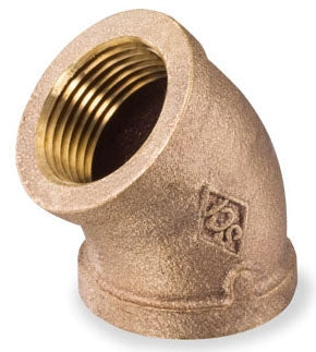 Smith-Cooper International 36F-1004L 1/2 x 1/2, FPT x FPT, Class 125, Lead-Free, UNS C89833 Brass Alloy, 45D, Elbow