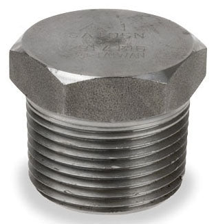 Smith-Cooper International 42HP3010 1 MPT 1.38 Width Across Flat Class 6000 Carbon Steel Hex Head Plug