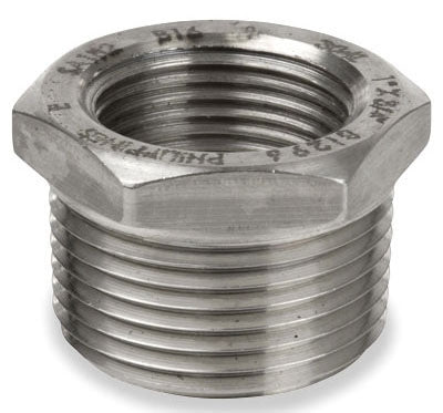 Smith-Cooper International S3116HB014006 1-1/2 x 3/4, MPT x FPT, Class 150, Cast 316 Stainless Steel, Outside Hex Head, Heavy Pattern, Reducing Bushing