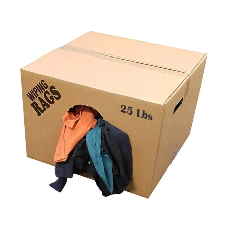 WR6010C-25 Z-Rag Bulk Reclaimed Mixed Color T-Shirt Rags - 25 lbs.