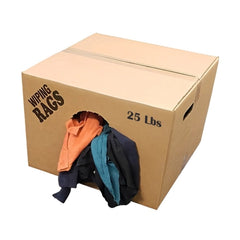 WR6010C-25 Z-Rag Bulk Reclaimed Mixed Color T-Shirt Rags - 25 lbs.