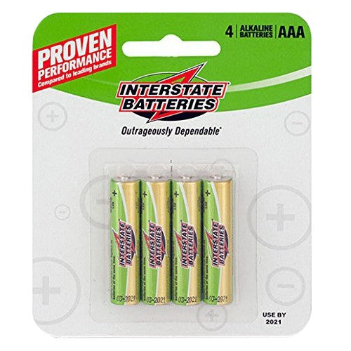 Interstate Batteries DRY0035 AAA Alkaline Batteries, 4/Pack