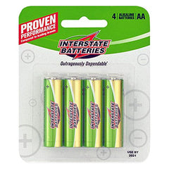 Interstate Batteries DRY0030 AA Alkaline Batteries, 4/Pack