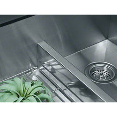 Kohler K-3945-NA Vault Under-Mount Large/Medium Double-Bowl Kitchen Sink with Rack, 35-1/2 inch x 21-1/4 inch x 9-5/16 inch