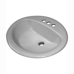 Sloan 3873002 Vitreous China Oval Drop-In Lavatory Sink 20 inch x 17 inch White