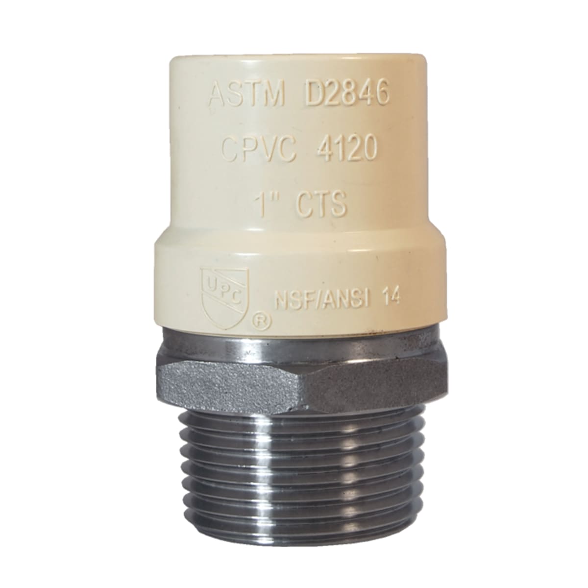 Legend Valve 302-436 1-1/4 MIP X CPVC SS TRANS FTG