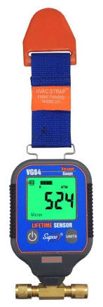 Supco VG64 Digital Vacuum Gauge, 0 to 19000 Micron Measuring, 1/4 Inch Male Flare Connection, +/- 10 % Accuracy