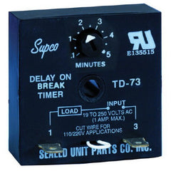 Sealed Unit Parts Co TD73 Timers 6-8 Min Adj Delay on Break with 1/4M Terminals