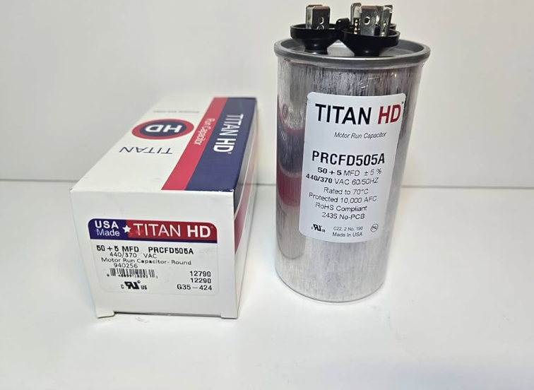 PACKARD Packard PRCFD505A Titan HD Dual Section Motor Run Capacitor 50/5 uF 440/370 VAC