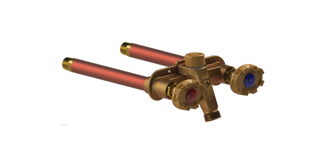 WOODFORD WOODFORD V22W-12-MH 1/2 in. PEX 12 in. Vertical Freezeless Hot and Cold Wall Faucet