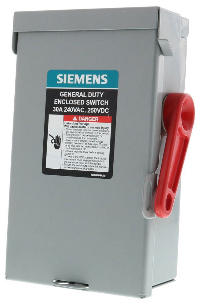 Siemens GF221NA SWITCH SAF 240VAC 30A 2 1/3 3 ST SURF