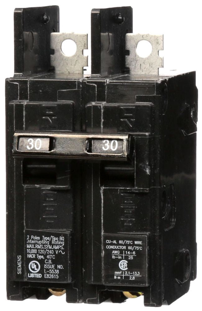 Siemens BQ2B030 Molded Case Circuit Breaker 120/240VAC 30A 10K