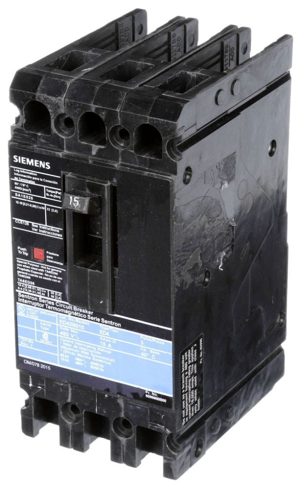 Siemens ED43B020 Circuit Breaker 20 Amp 480 VAC 18 kA