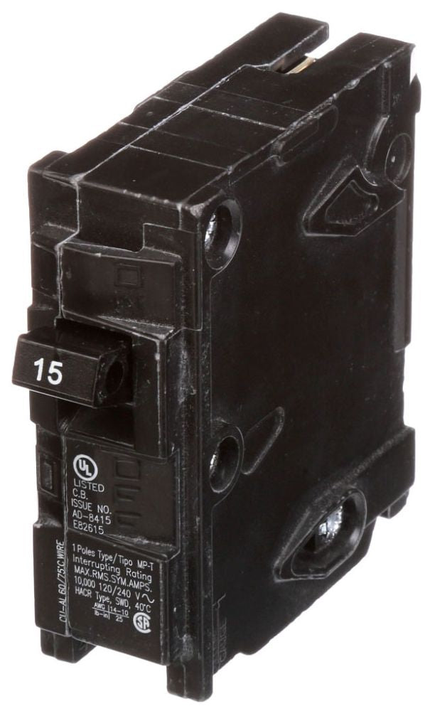 Siemens Q115 1-Pole 120 VAC 15 Amp 10 kA Plug-In Circuit Breaker