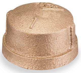 Smith-Cooper International 36C-1004L 1/2 FPT Class 125 Lead-Free Cast UNS C89833 Brass Alloy Round Head Cap