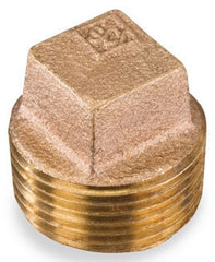 Smith-Cooper International 36SS1001L 1/8 MPT Class 125 Lead-Free Cast UNS C89833 Brass Alloy Square Head Solid Plug