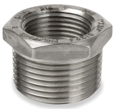 Smith-Cooper International S3116HB004002 1/2 x 1/4, MPT x FPT, Class 150, Cast 316 Stainless Steel, Heavy Pattern, Outside Hex Head, Reducing Bushing