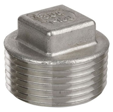 Smith-Cooper International S3116SP020 2 MPT Class 150 Cast 316 Stainless Steel Heavy Pattern Square Head Plug