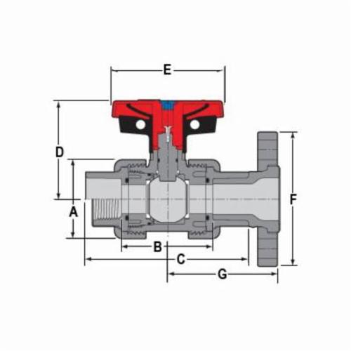 Spears 1823-040 4 PVC TU2K IND BALL VALVE FLANGED EPDM