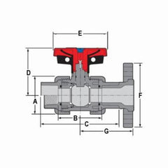 Spears 1823-040 4 PVC TU2K IND BALL VALVE FLANGED EPDM