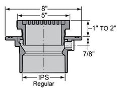 Spears LW1500-030C 3X5 CPVC LW Floor Drain CPVC Grate