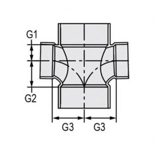 Spears P429-420 4X4X2X2 DWV Red Double San/Tee HXHXHXH