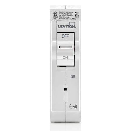 Leviton LB120-S Smart Standard Branch Circuit Breaker 120VAC 20A 10KA Interrupt