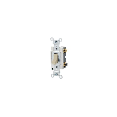 Leviton 1224-SW 20 Amp, 120/277 Volt, Toggle 4-Way AC Quiet Switch, Heavy Duty Grade, Grounding, White