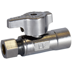 Legend Valve 114-713NL 1/2SWT x 3/8 OD T-596NL No Lead Chrome Brass 1/4 Turn Straight Stop Valve