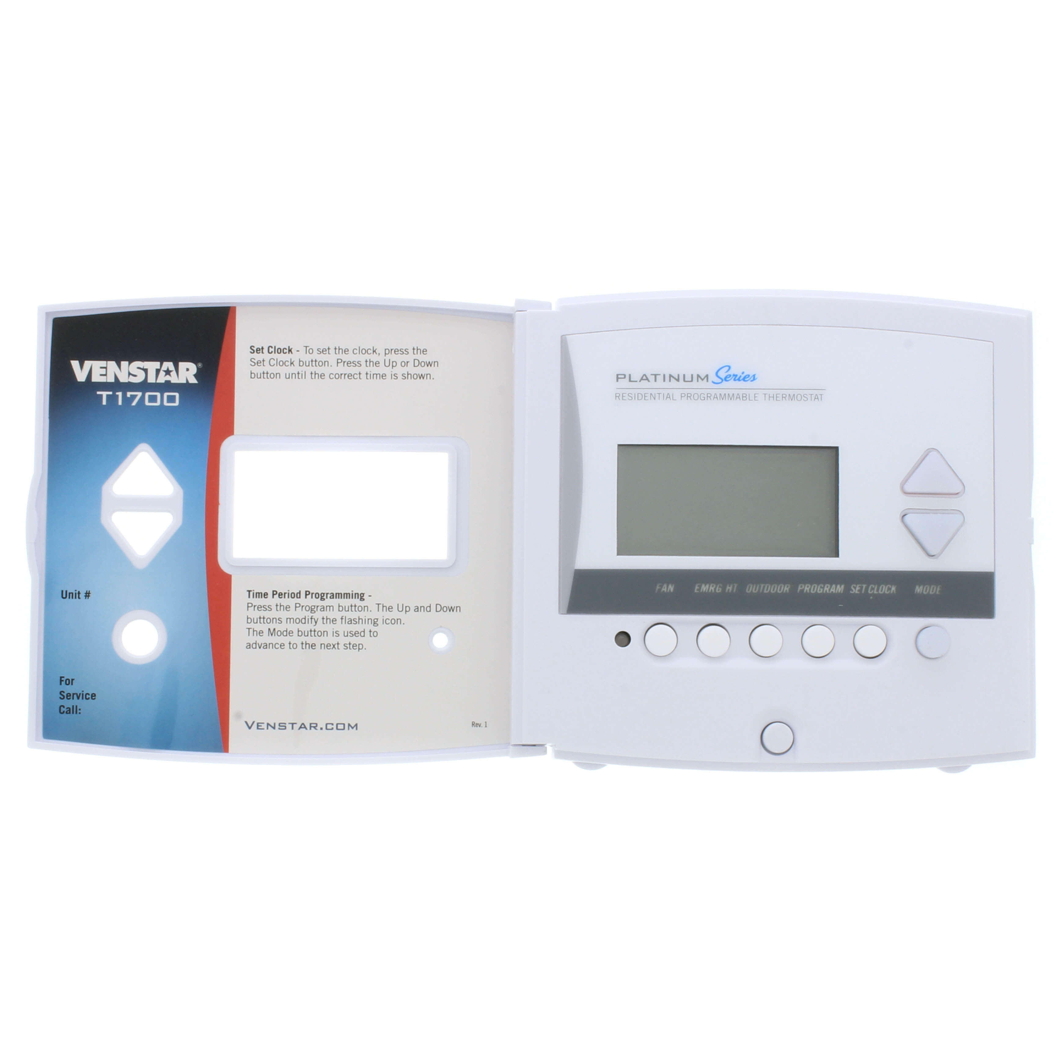 Venstar T1700 Slimline Residential T1700 1 Day Programmable Digital Thermostat