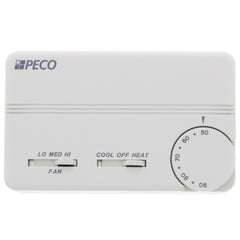 Peco TA155-046 Programmable Thermostat with Wire Leads Cool-Heat-Off Line Voltage 24 Volts White