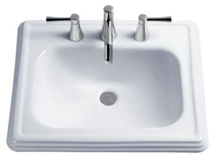 TOTO LT531.8#01 Promenade Drop-In Bathroom Sink Cotton White 8 Inch Center