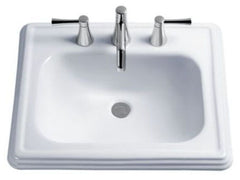 TOTO LT531.8#01 Promenade Drop-In Bathroom Sink Cotton White 8 Inch Center