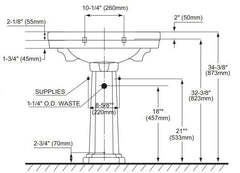 Toto PT530N#01 Promenade Pedestal Sink Base in Cotton