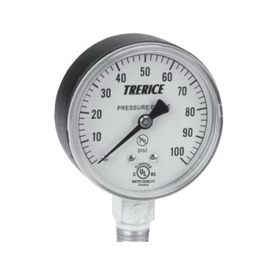 Trerice 800B2502BA30/30 Vacuum Utility Gauge, 30 in Hg to 30 psi Pressure, 1/4 in Connection, 2-1/2 in Dia Dial