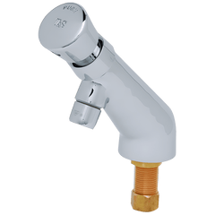 T&S Brass B-0805 Metering Faucet, Single Temperature, Push Button Cap, 1/2 NPT Male Shank