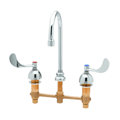 T&S Brass B-2866-05 Medical Faucet, 2.2 GPM, 8 In Centers, 4 Wrist Action Handles