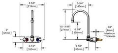 T&S Brass B-1146 Workboard Faucet 2-Handle Chrome Plated