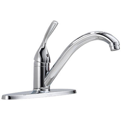 True Value 100-DST Chrome Single Lever Handle 3 Hole Kitchen Faucet No Spray 8 Inch Center Set Installation