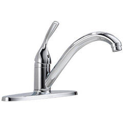 True Value 100-DST Chrome Single Lever Handle 3 Hole Kitchen Faucet No Spray 8 Inch Center Set Installation