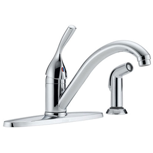 TRUE VALUE 400-DST Chrome Single Lever Handle Core Kitchen Faucet With White Spray