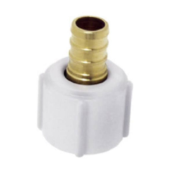 TRUE VALUE LFP-519 SHARKBITE/CASH ACME 1/2 Lead Free Brass Barb Insert x 1/2 Female Pipe Thread Swivel Plastic Nut Faucet Adapter