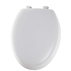 TRUE VALUE 144ECA000 Mayfair Elongated Molded Wood Toilet Seat, Easy-Clean & Change Hinge, White