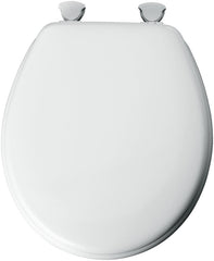 TRUE VALUE 44ECA000 Mayfair Round Molded Wood Toilet Seat Easy-Clean & Change Hinge White