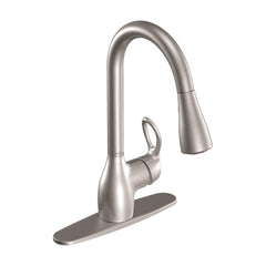 TRUE VALUE CA87011SRS Moen Kitchen Faucet With Pull Down Spout, Single Handle, Spot-Resistant Stainless Steel