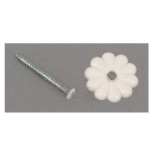 TRUE VALUE D138B UNITED STATES HDW 24 Piece White Plastic Rosette Button