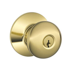 TRUE VALUE F51VPLY505 Schlage Bright Brass Plymouth Design Entry Lockset